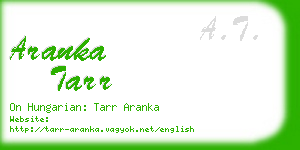 aranka tarr business card